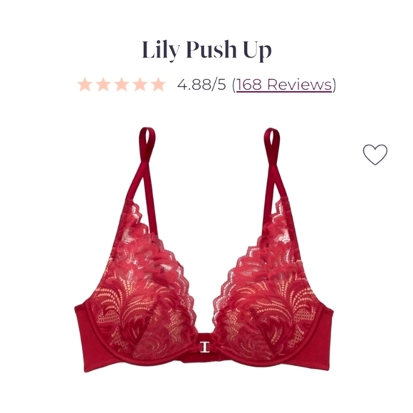 Brand new red lace padded push up bra Adore Me 38C Sexy red bra Valentines - Picture 2 of 10